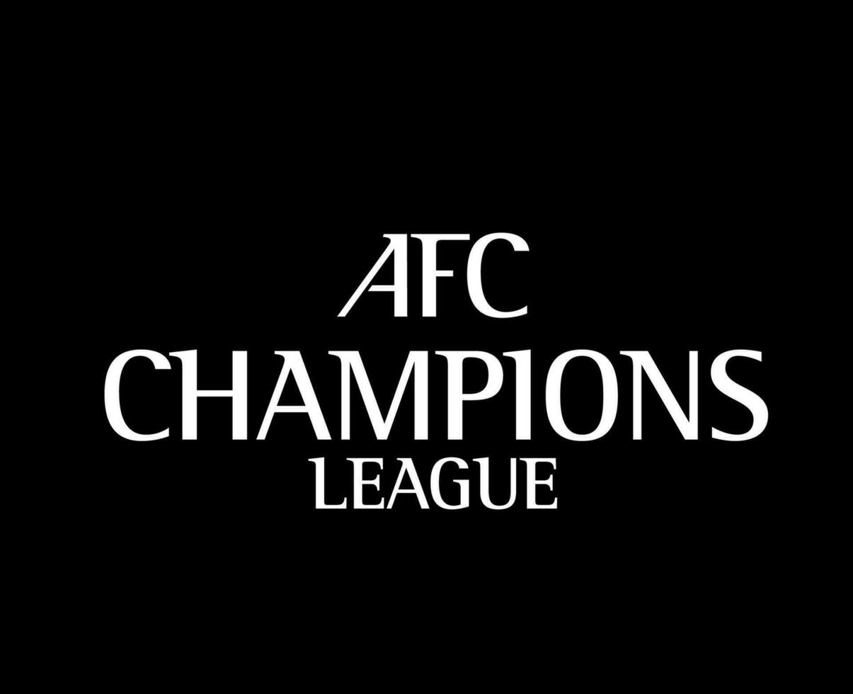 afc campioni lega logo nome bianca simbolo calcio asiatico astratto design vettore illustrazione con nero sfondo