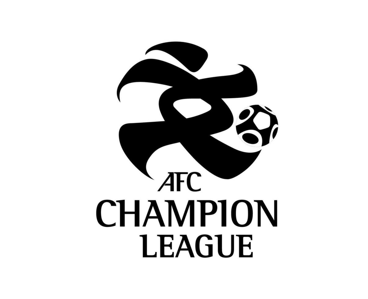 afc campioni lega logo con nome nero simbolo calcio asiatico astratto design vettore illustrazione