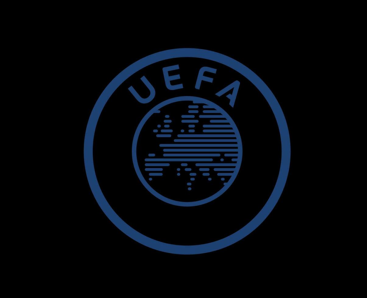 uefa logo simbolo blu astratto design vettore illustrazione con nero sfondo