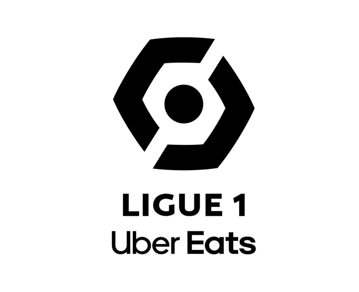 ligue 1 uber mangia logo nero simbolo astratto design vettore illustrazione