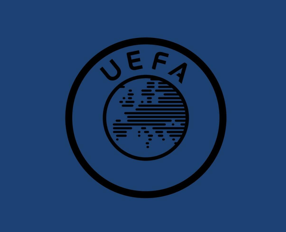 uefa logo simbolo nero astratto design vettore illustrazione con blu sfondo