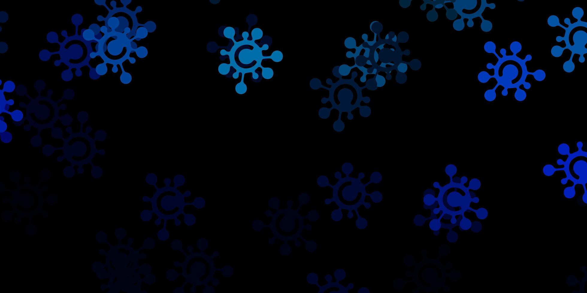 sfondo vettoriale blu scuro con simboli covid19