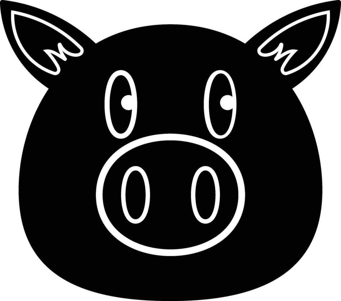 divertente cartone animato testa di un' maiale. mano disegnato scarabocchio icona vettore
