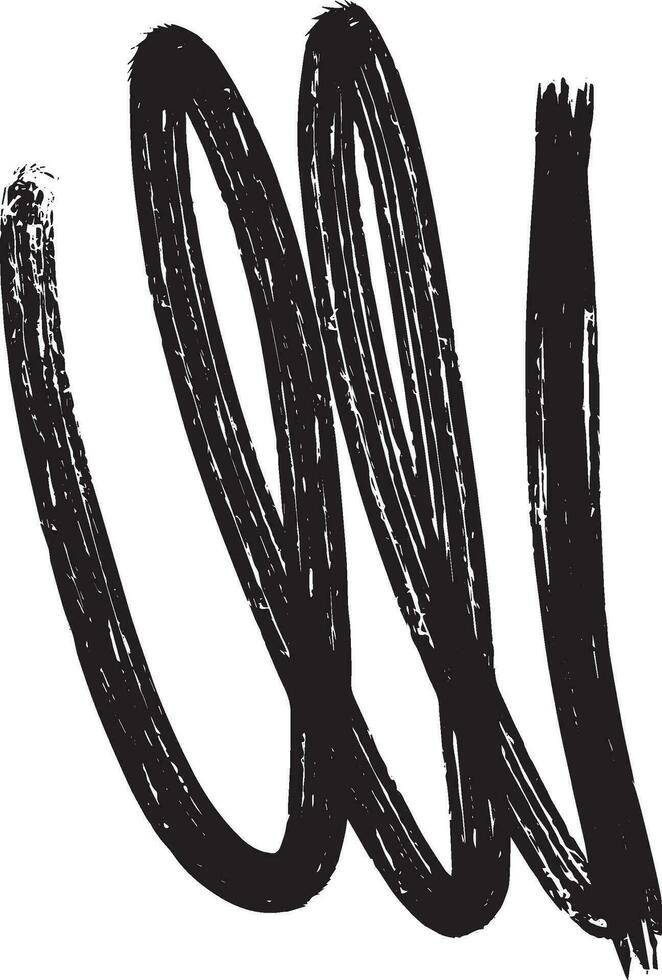 nero grungy spazzola ictus su bianca sfondo vettore