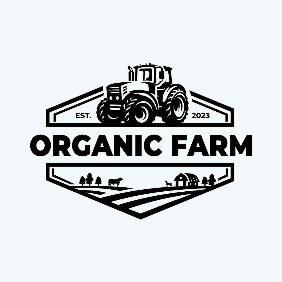 biologico azienda agricola logo emblema vettore isolato. classico Vintage ▾ stile logo design