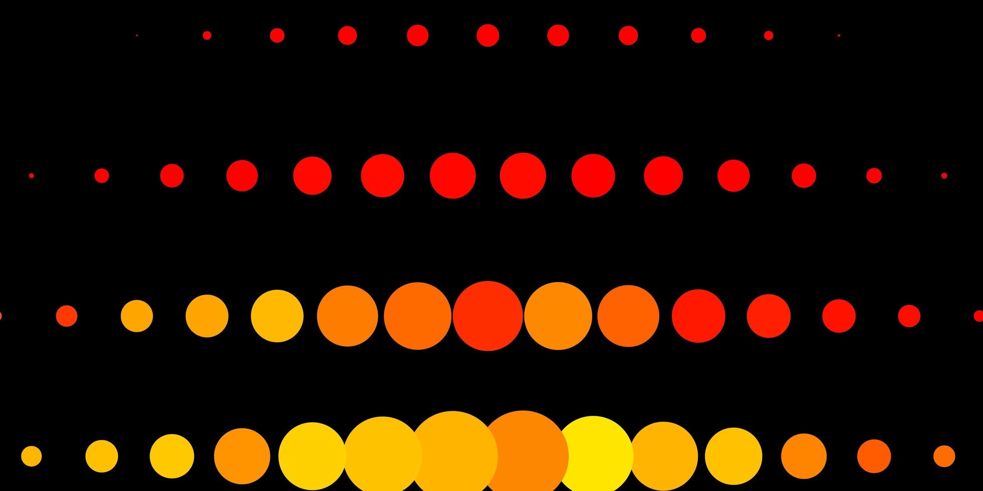 modello vettoriale arancione scuro con cerchi glitter illustrazione astratta con motivo a gocce colorate per annunci aziendali