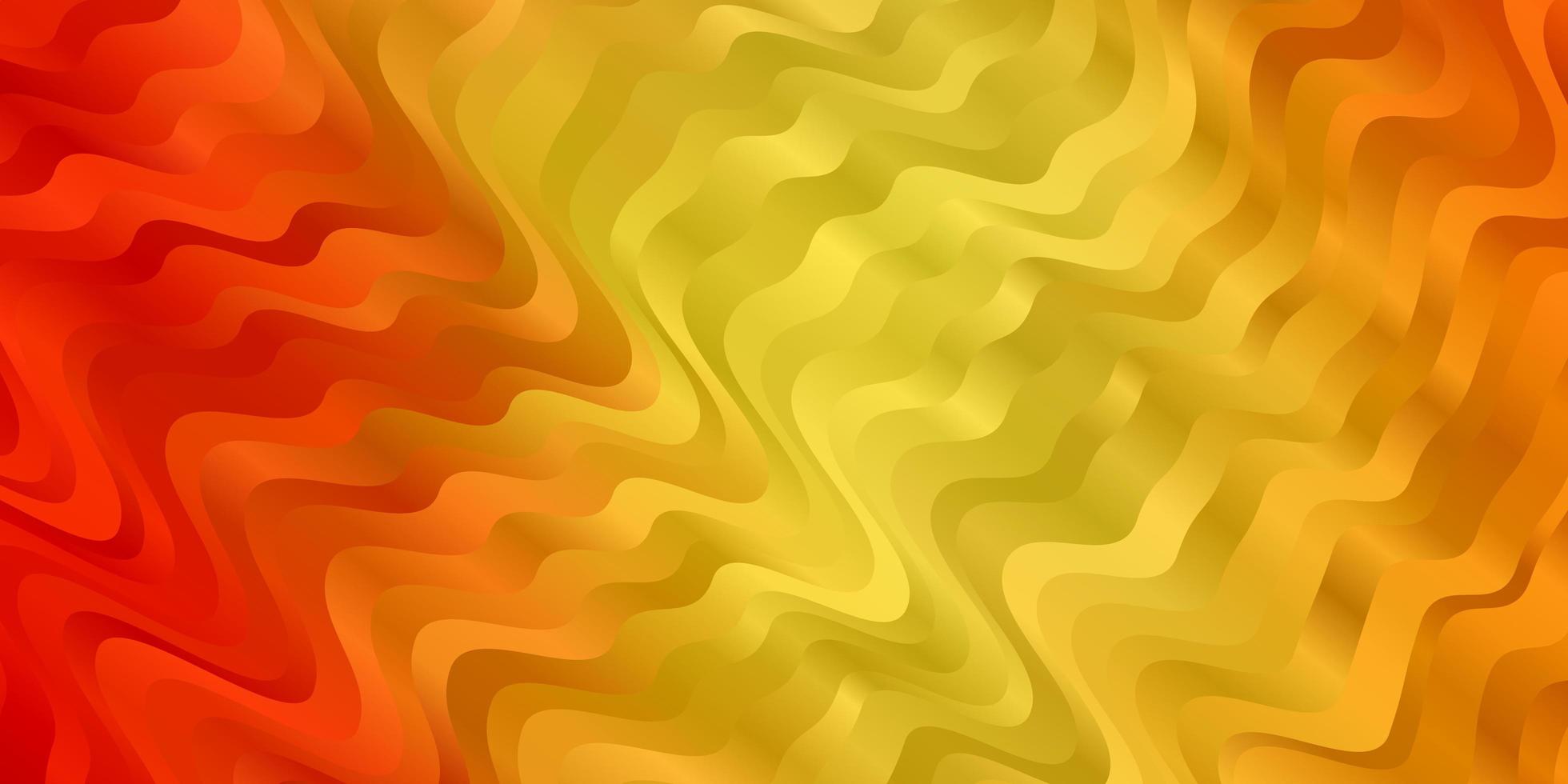 sfondo vettoriale arancione chiaro con linee curve campione luminoso con linee colorate piegate modello di forme per pagine di destinazione di siti Web