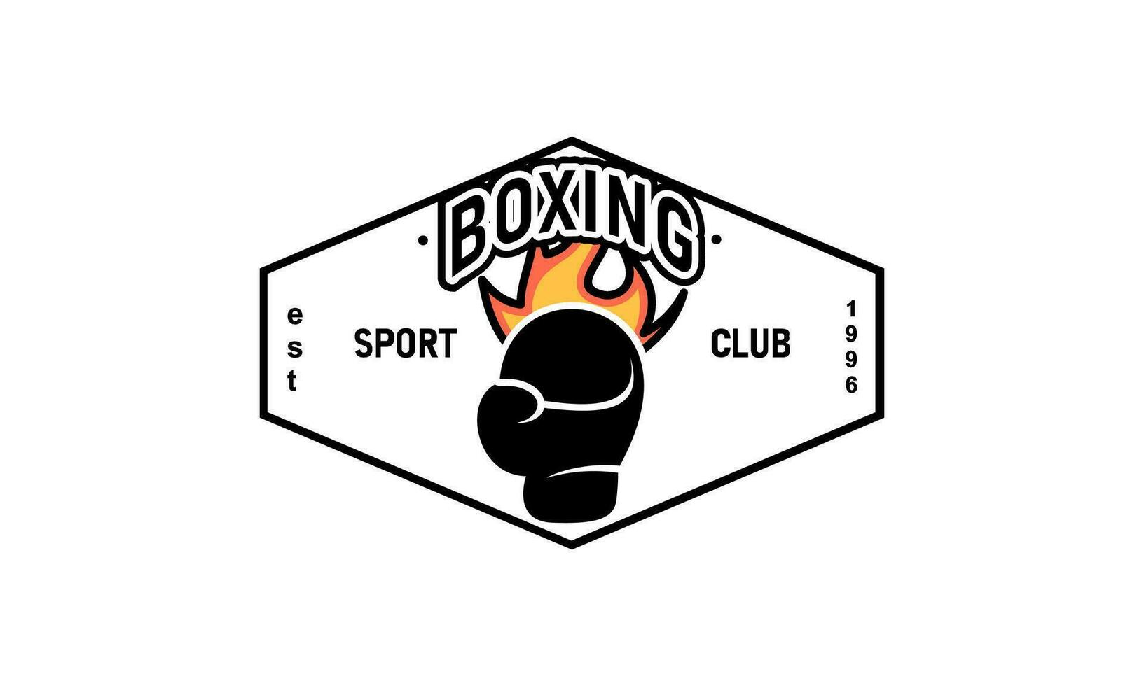 boxe logo design modello vettore