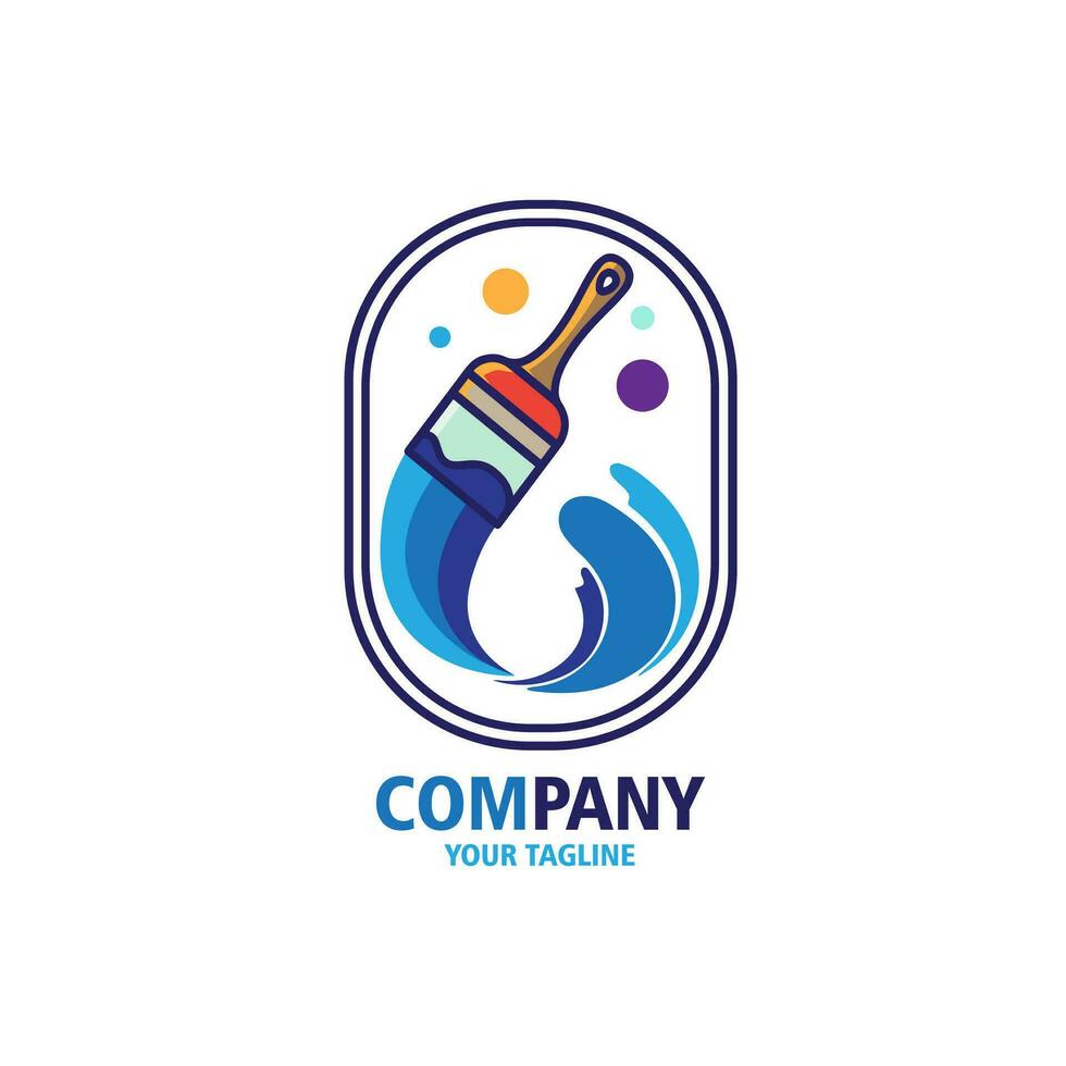 design logo dipingere spazzola vettore illustrazione