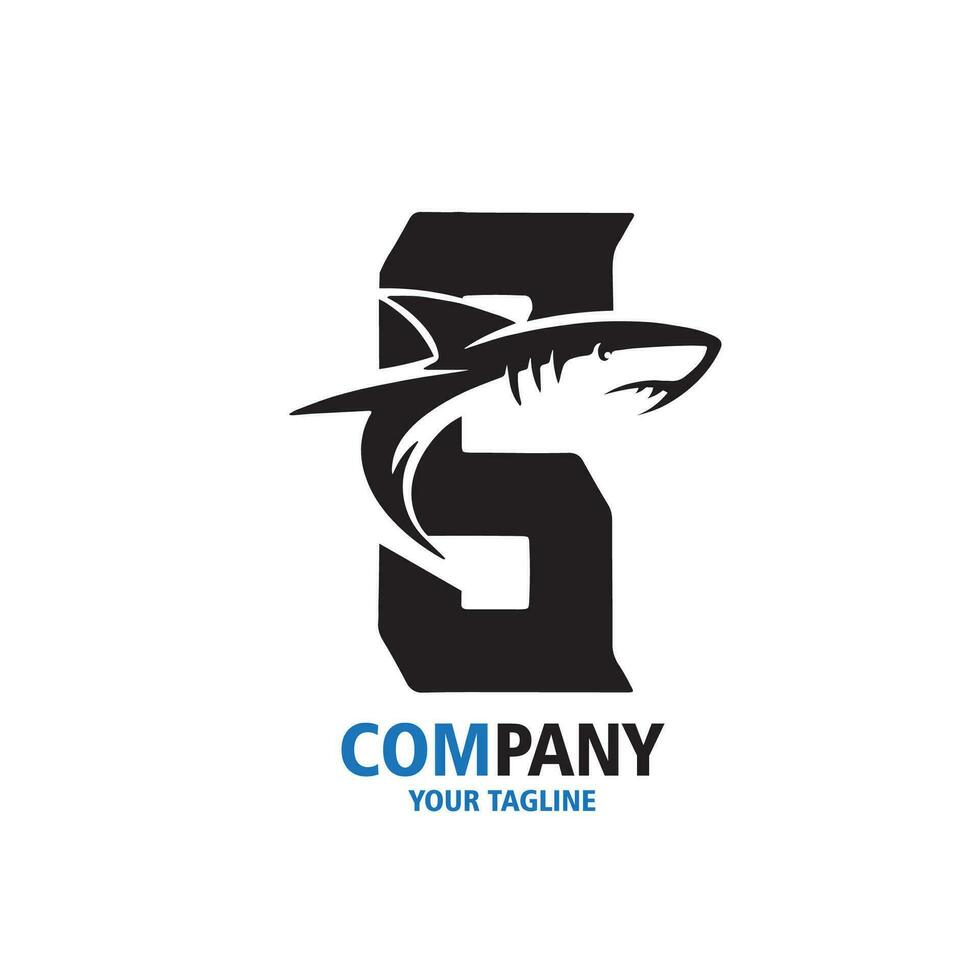 design logo lettera S squalo vettore