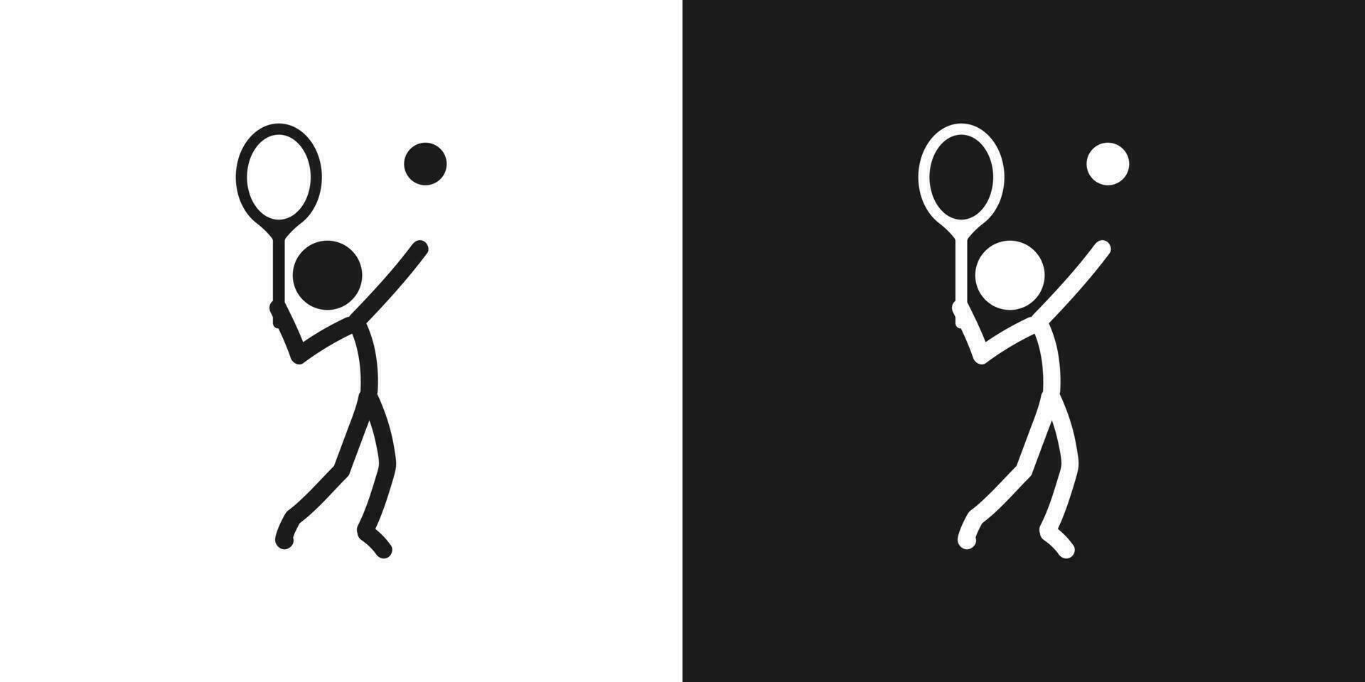 tennis icona pittogramma vettore design. bastone figura uomo tennis giocatore vettore icona cartello simbolo pittogramma