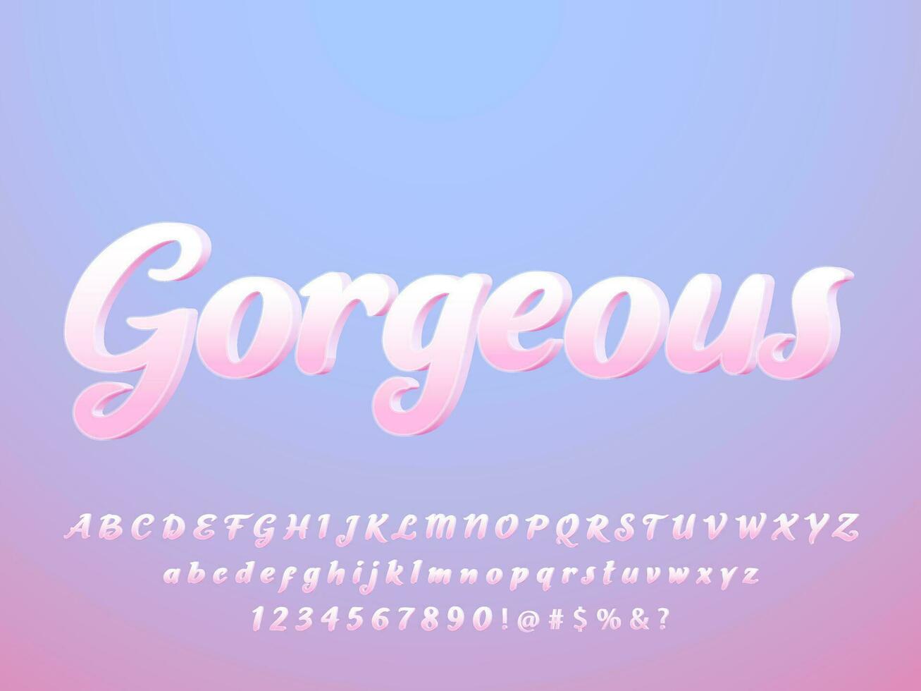 carino 3d bello rosa alfabeto lettera per romantico testo effetto vettore