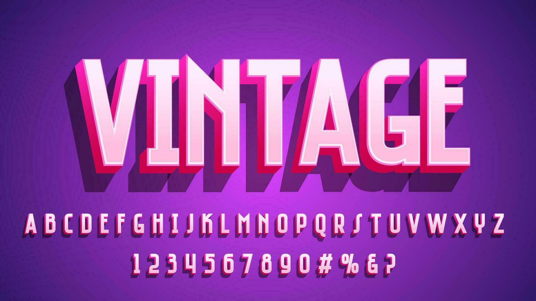 rosa Vintage ▾ 3d alfabeto collezione impostato vettore