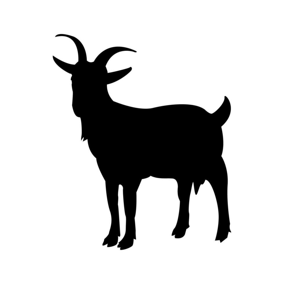 capra silhouette icona simbolo logo nero design vettore illustrazione