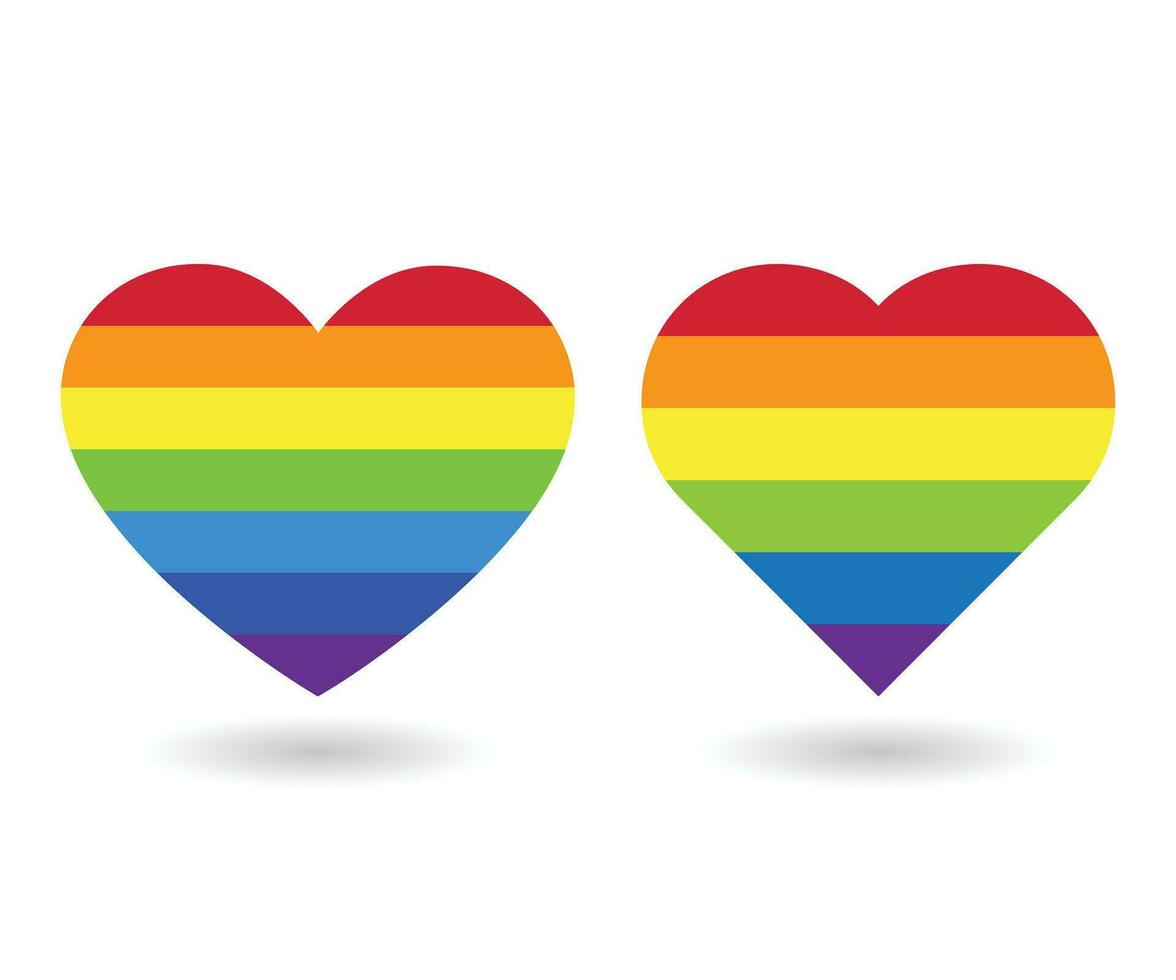 vettore icona di arcobaleno cuore, lgbt Comunità cartello. lgbt bandiera cuore. orgoglio mese bandiera cuore. lgbt più icona.