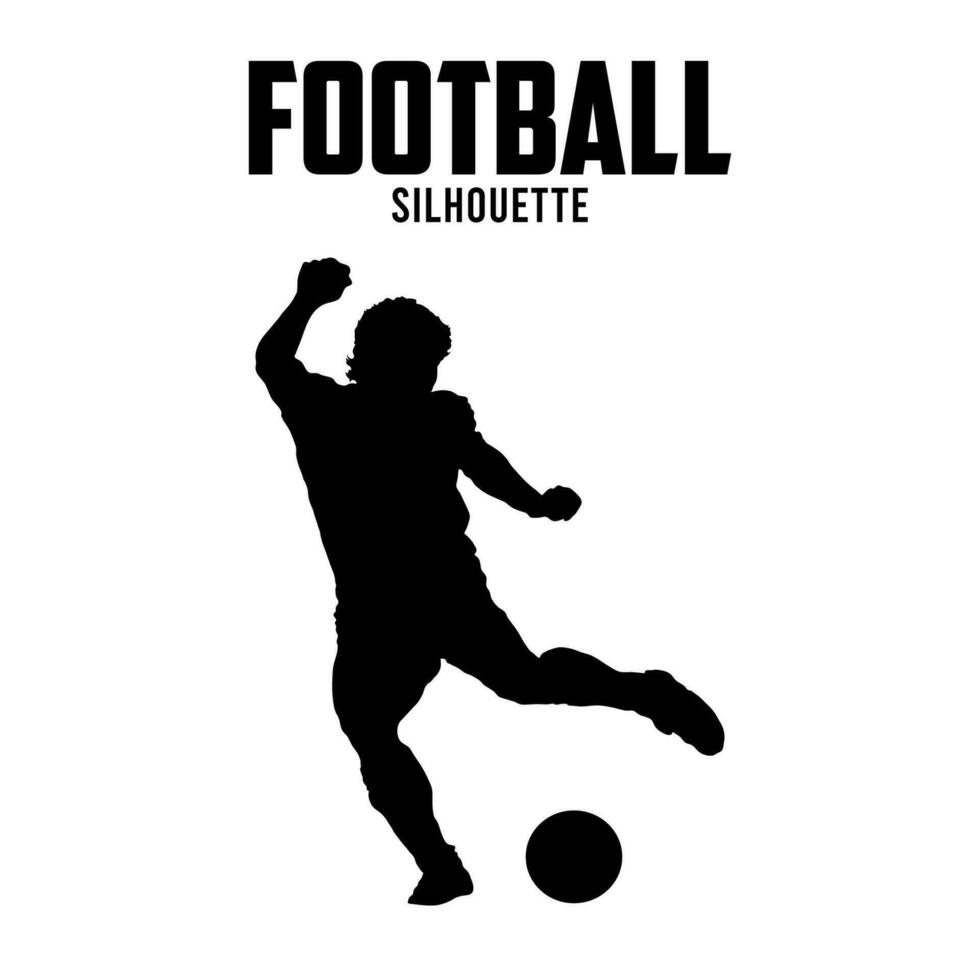 calcio giocatore silhouette vettore azione illustrazione, calcio silhoutte 01