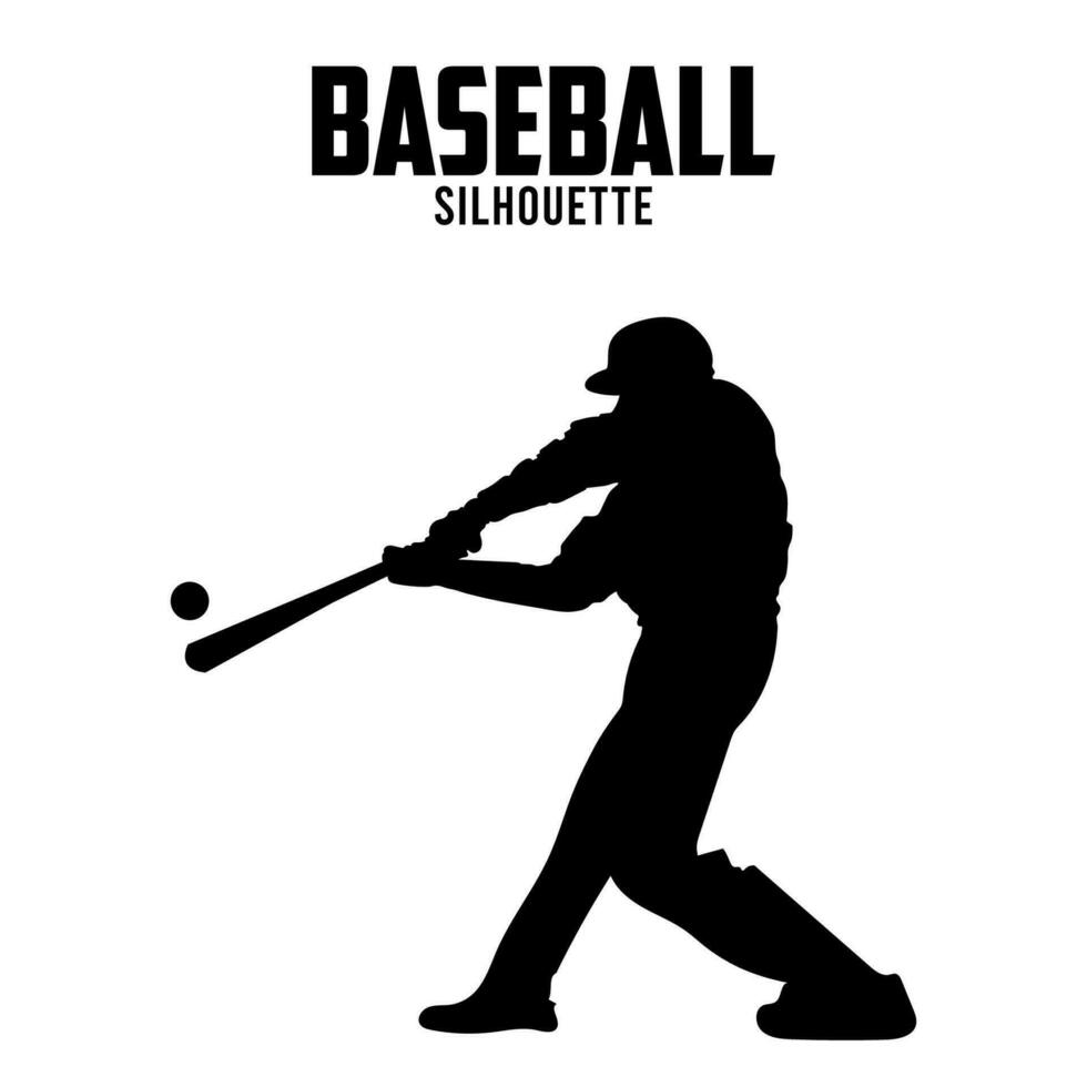 baseball silhouette vettore azione illustrazione baseball giocatore silhoutte 01