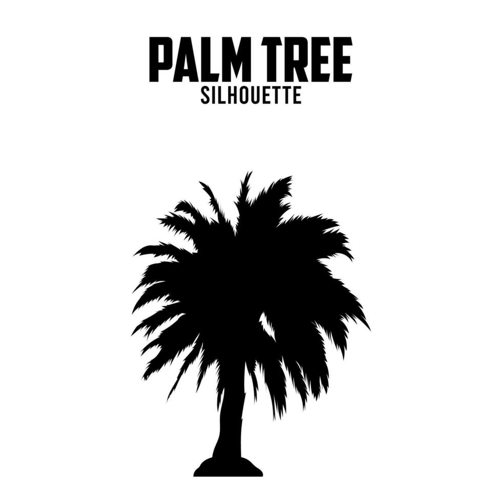 palma albero silhouette vettore azione illustrazione