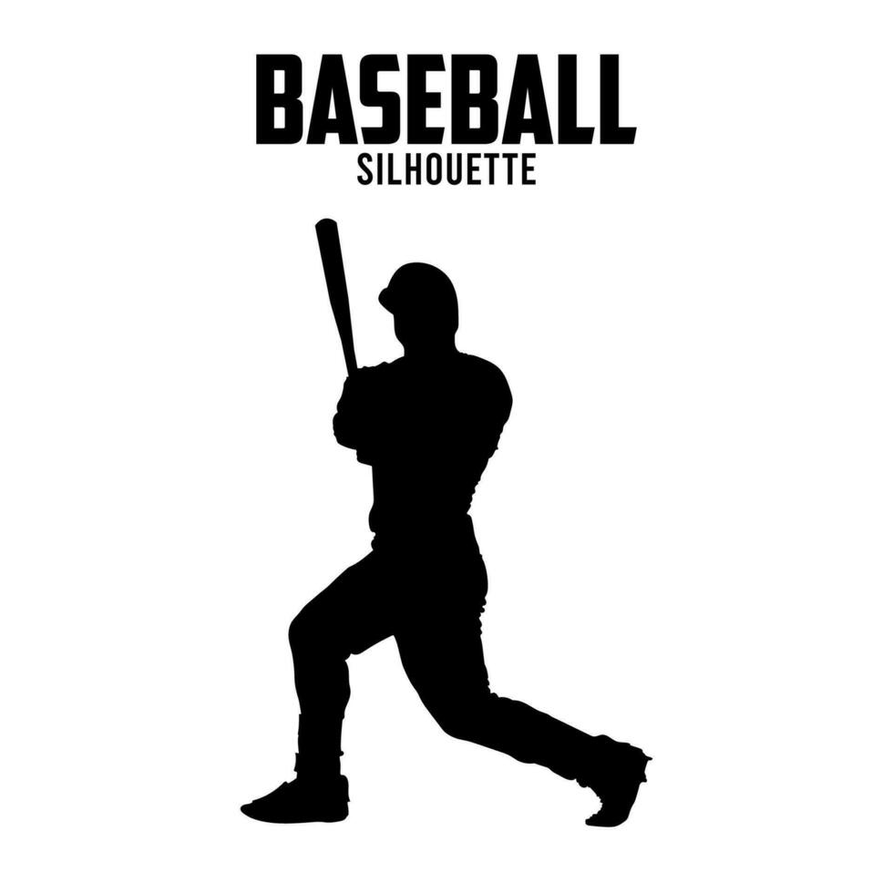 baseball silhouette vettore azione illustrazione baseball giocatore silhoutte 01