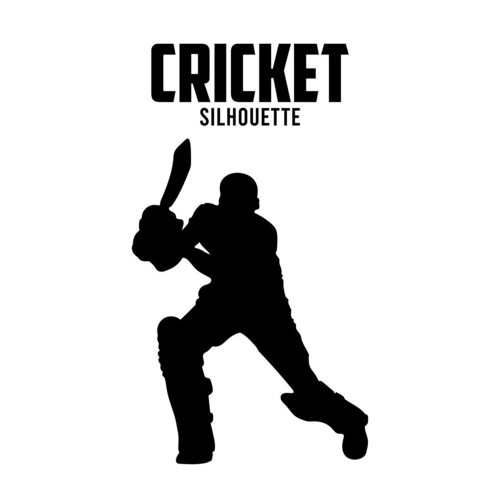 cricket battitore vettore azione illustrazione cricket silhouette vettore