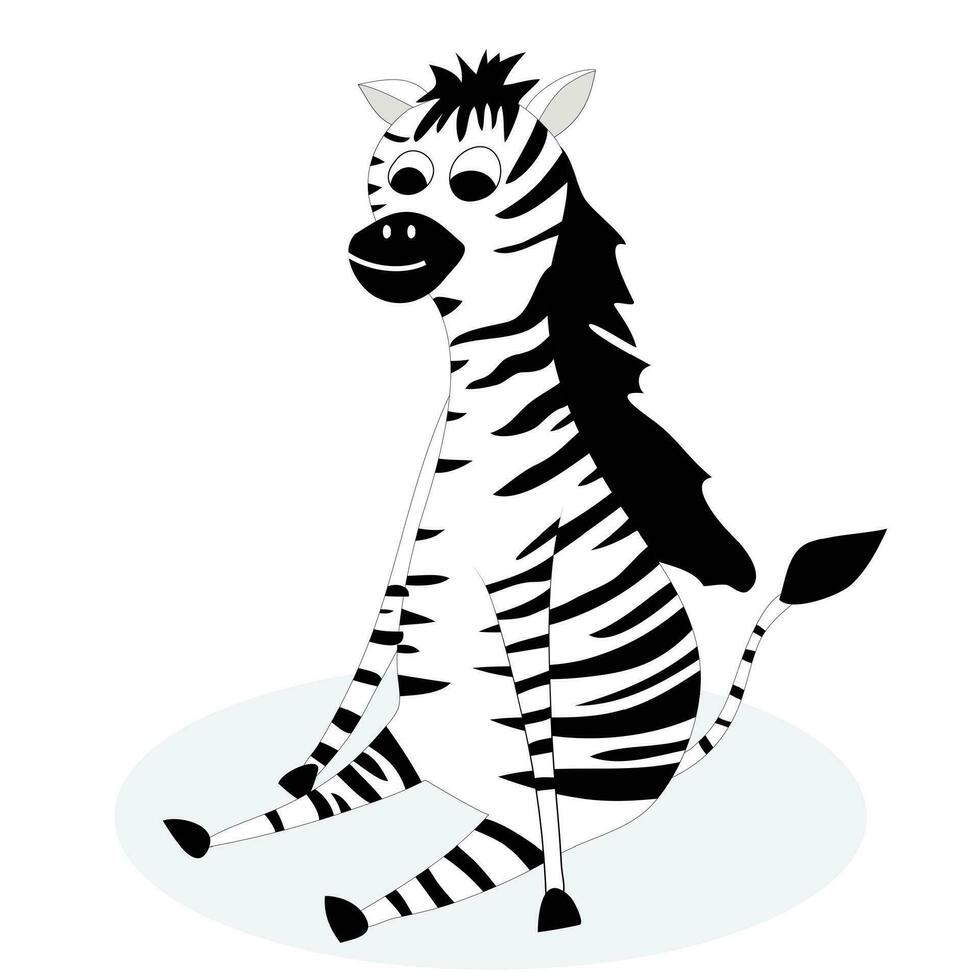 zebra personaggio cartone animato. personaggio selvaggio mammifero, africano banda zebra. vettore illustrazione