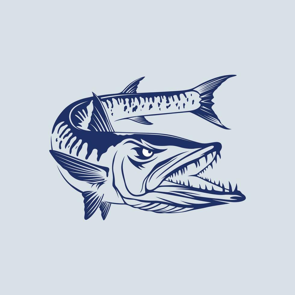 vettore illustrazione Barracuda pesce