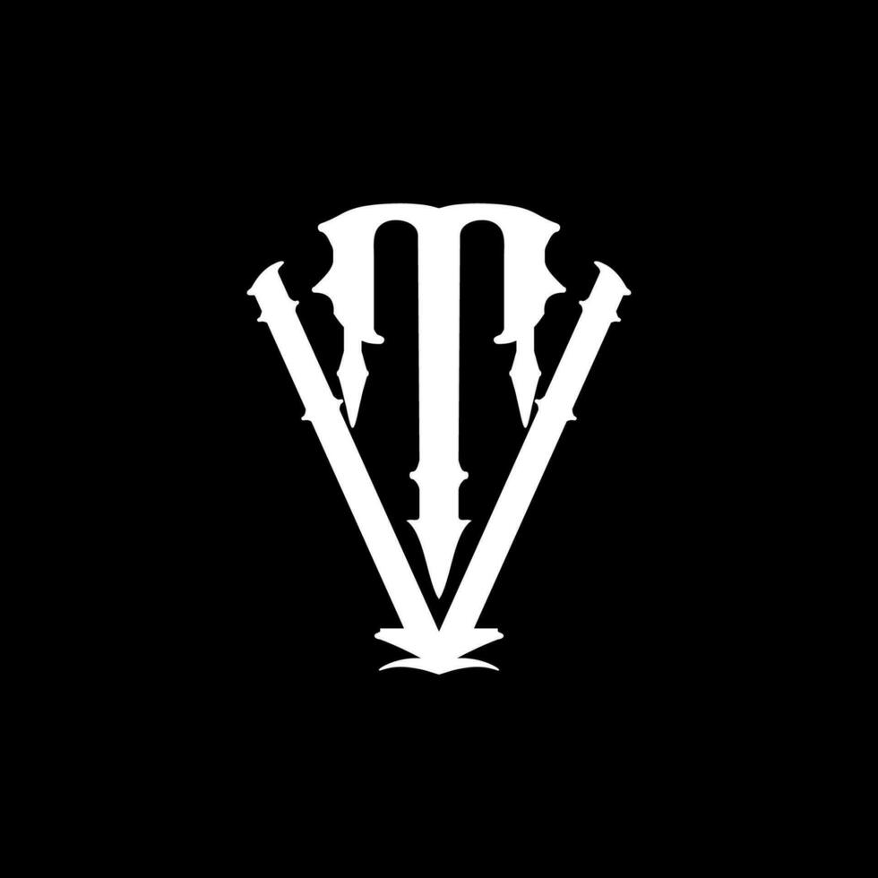 vettore logo monogramma lettera v t