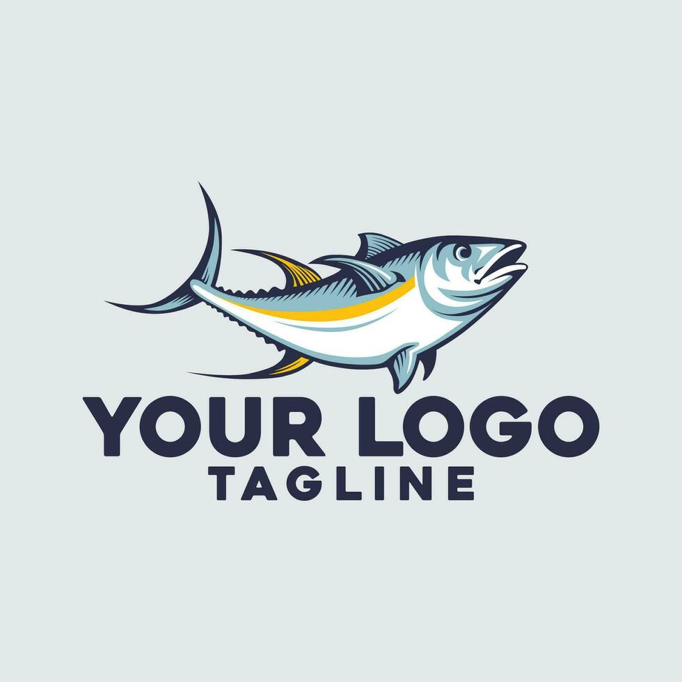 vettore logo tonno pesce