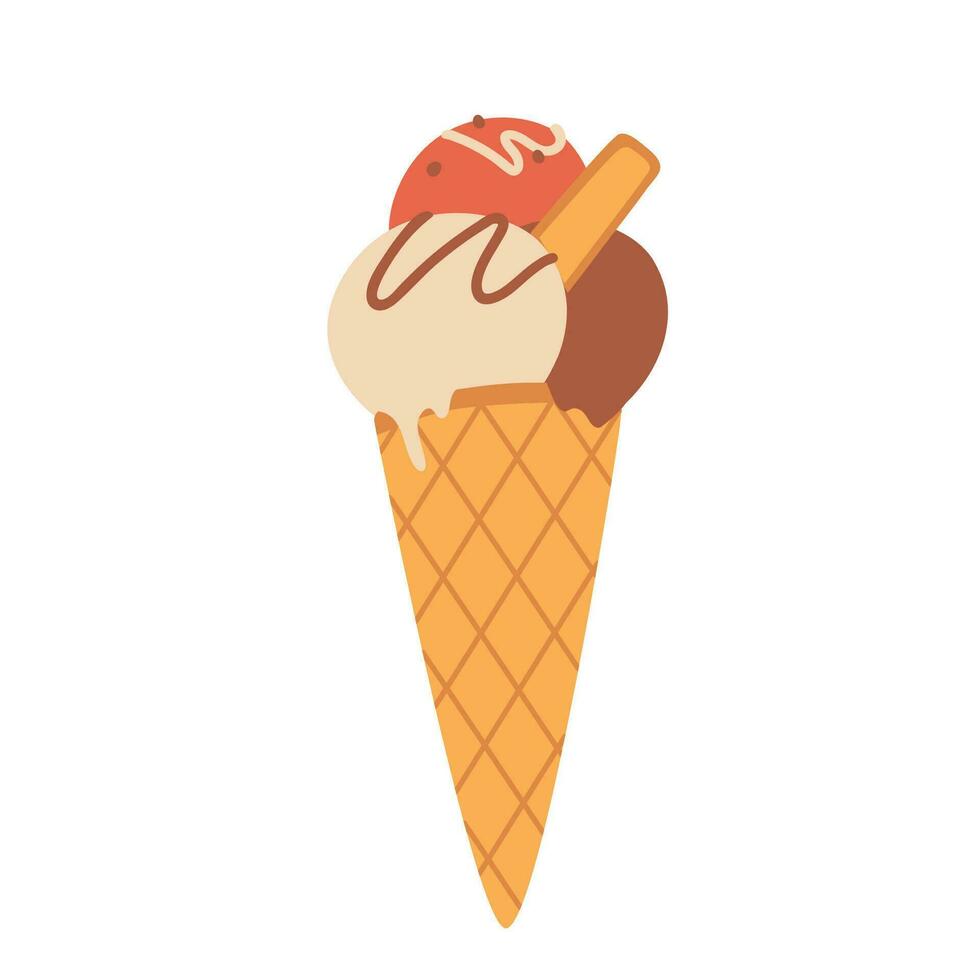 illustrazione vettoriale di cono gelato