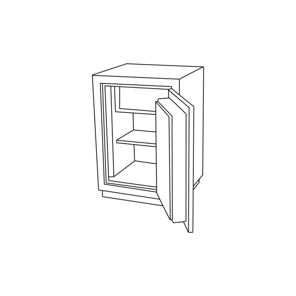 sicuro scatola icona logo elemento illustrazione. linea semplice mobilia disegno, elemento grafico illustrazione modello vettore