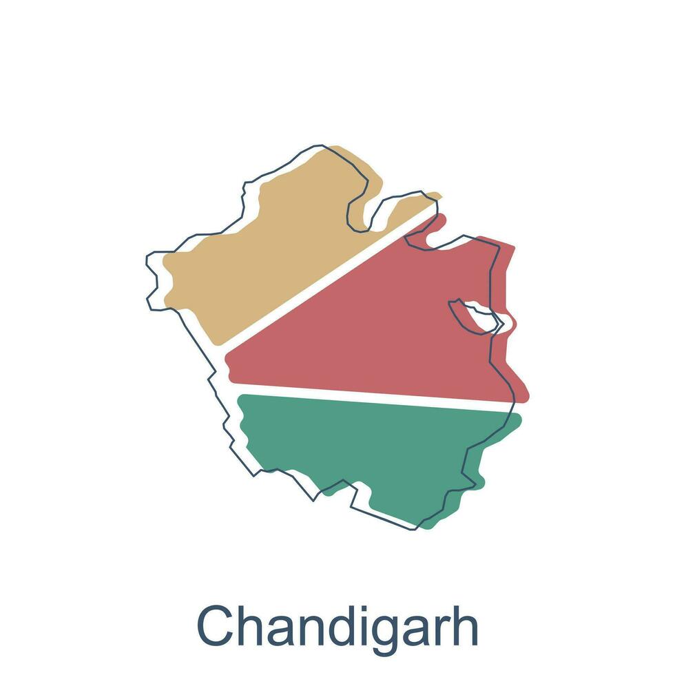 carta geografica di chandigarh illustrazione design con nero schema su bianca sfondo, design modello adatto per il tuo azienda vettore