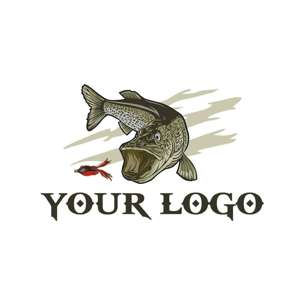 vettore logo luccio pesca