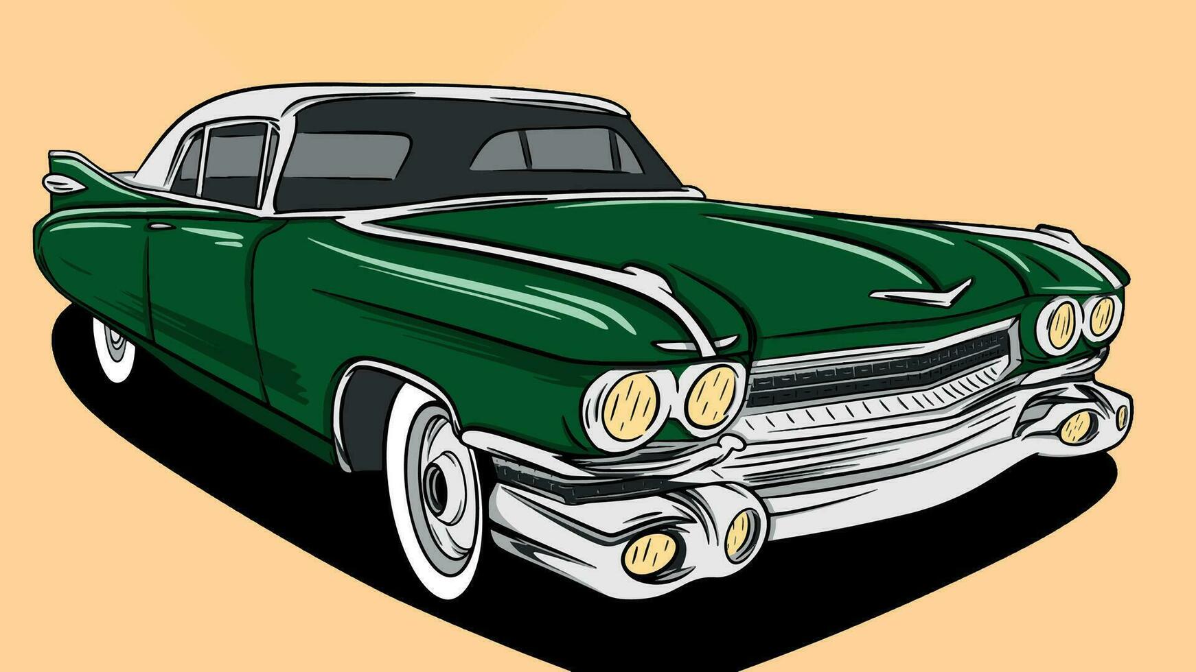 illustrazione di Vintage ▾ auto vettore