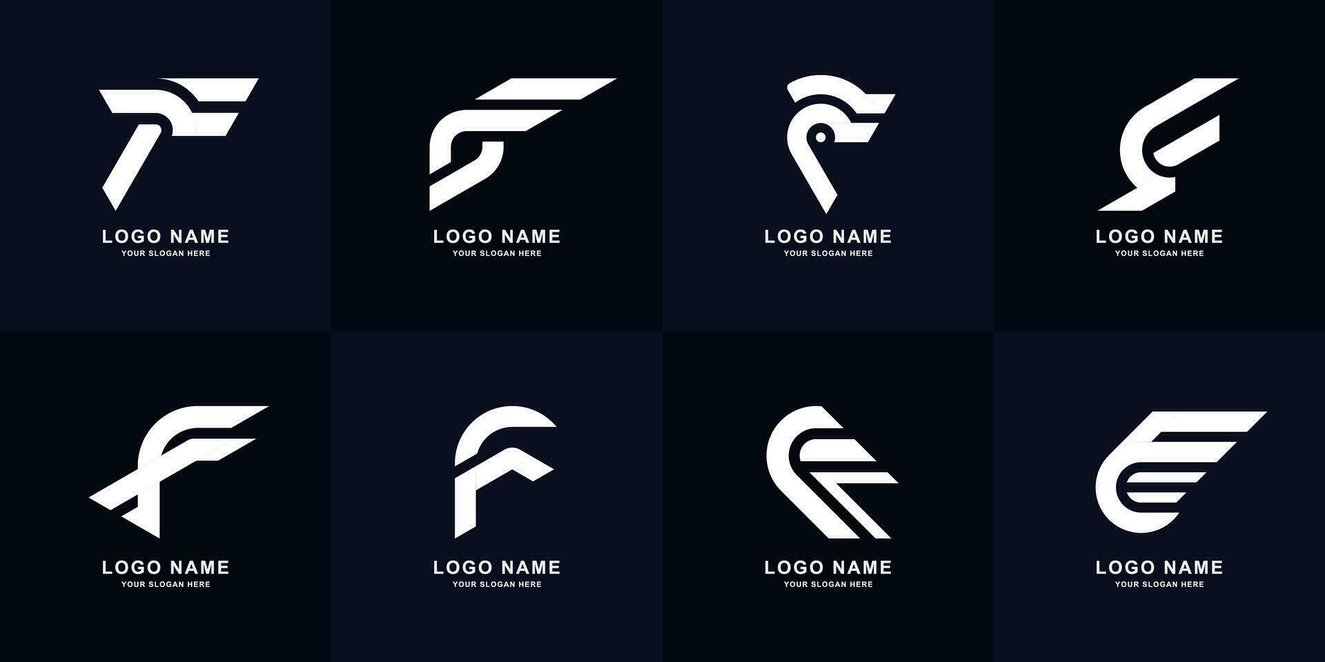 collezione lettera f o ff monogramma logo design vettore