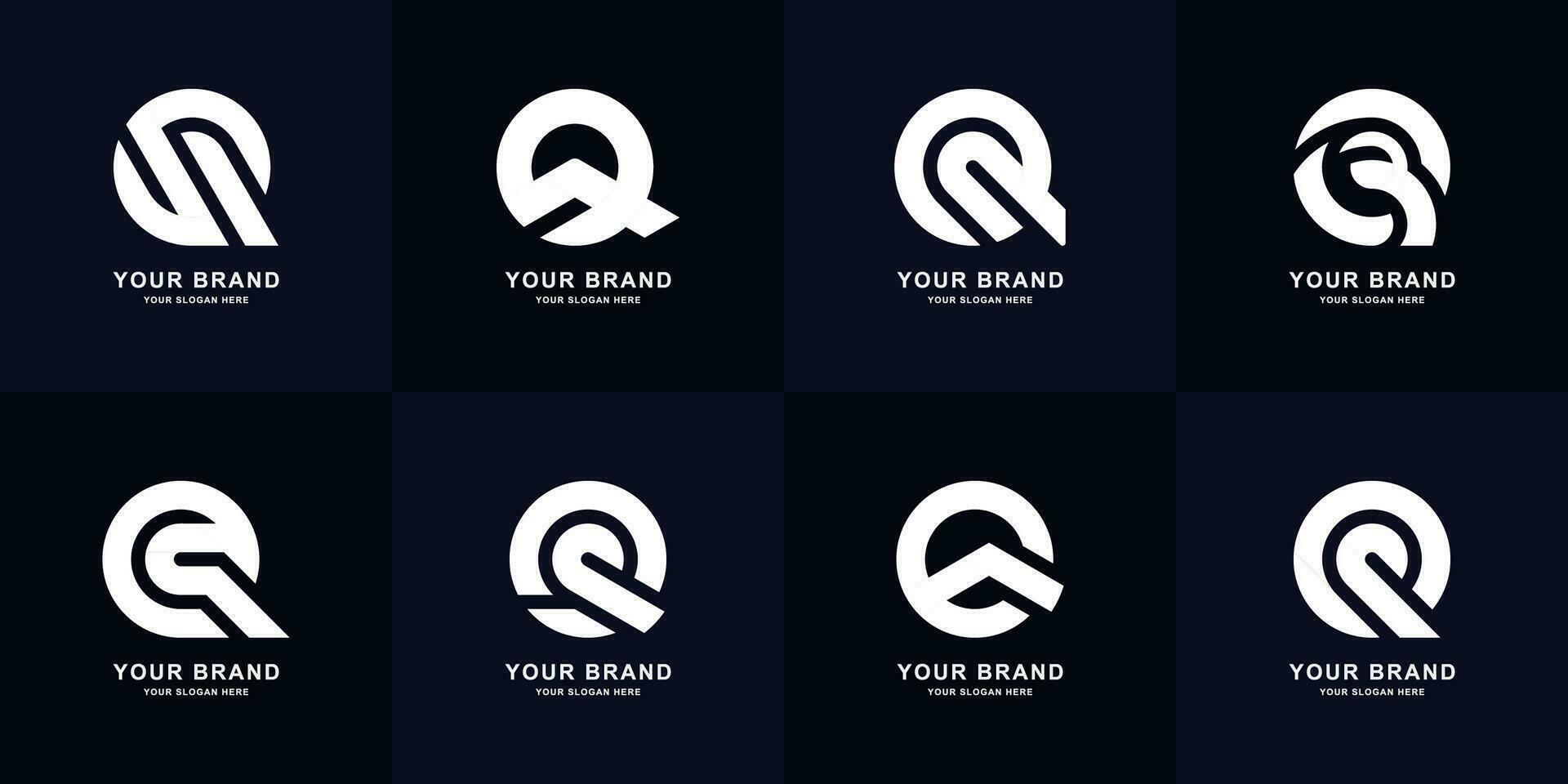 collezione lettera q monogramma logo design vettore
