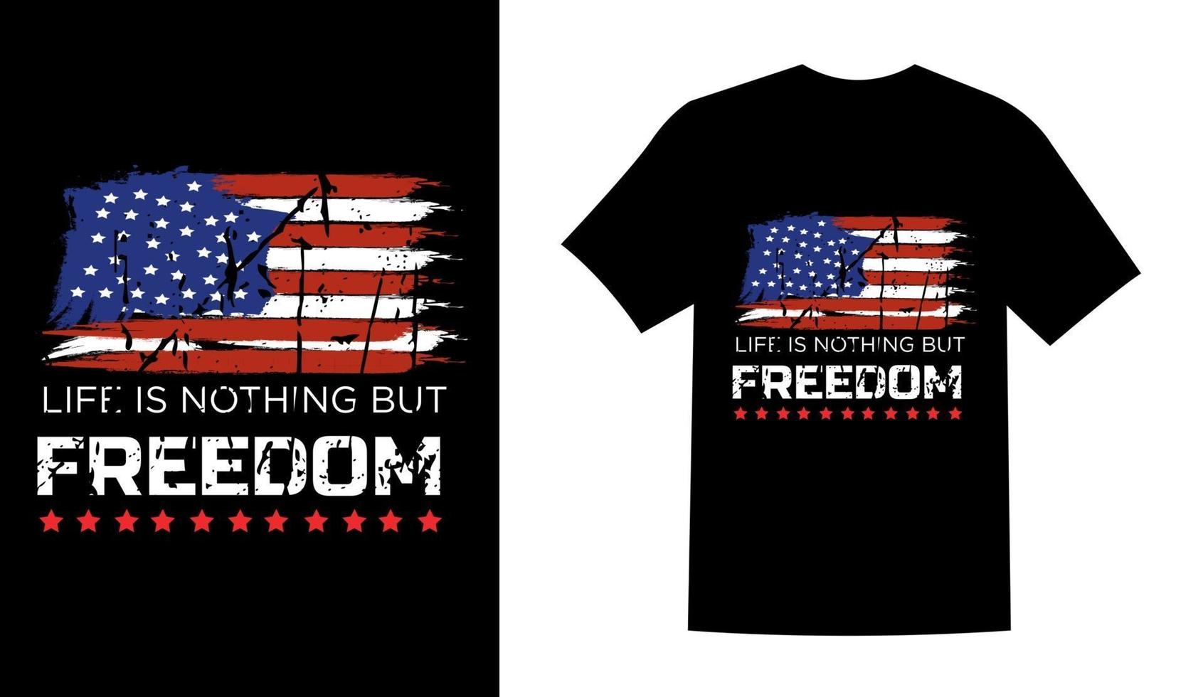 la vita non è altro che libertà usa memorial day t shirt design illustrazione vettoriale