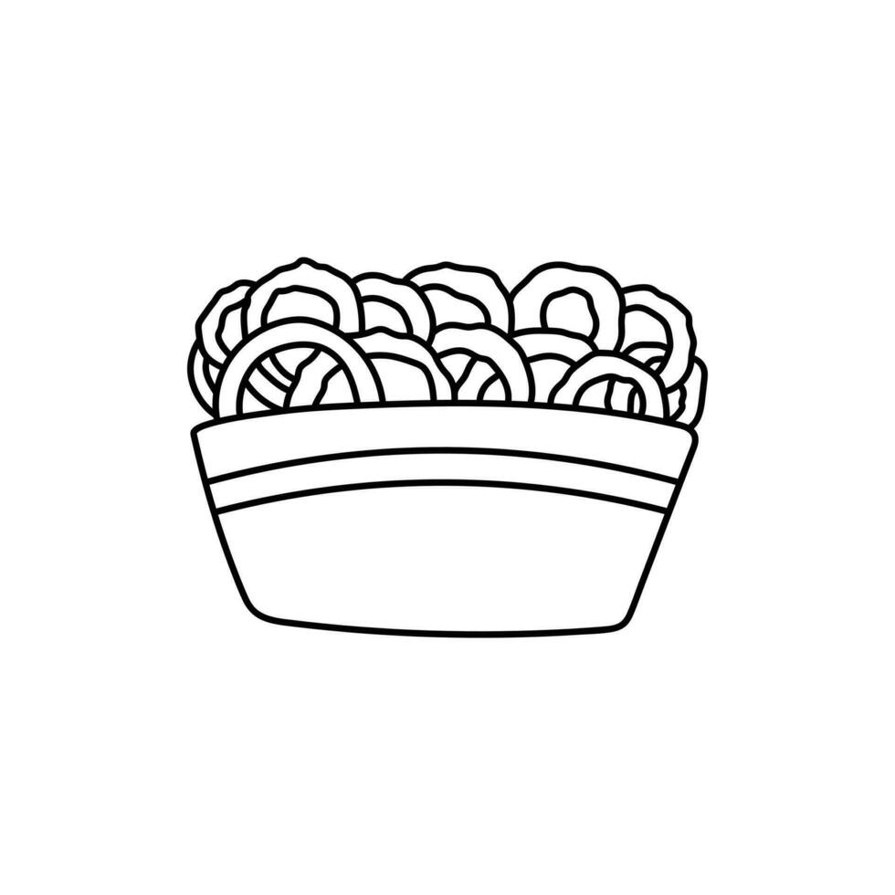 mano disegnato bambini disegno cartone animato vettore illustrazione fritte cipolla anelli icona isolato su bianca sfondo