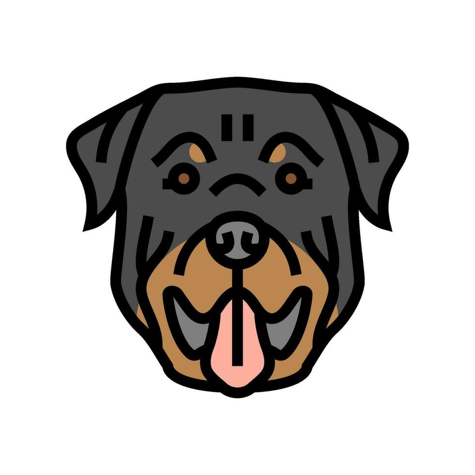 rottweiler cane cucciolo animale domestico colore icona vettore illustrazione