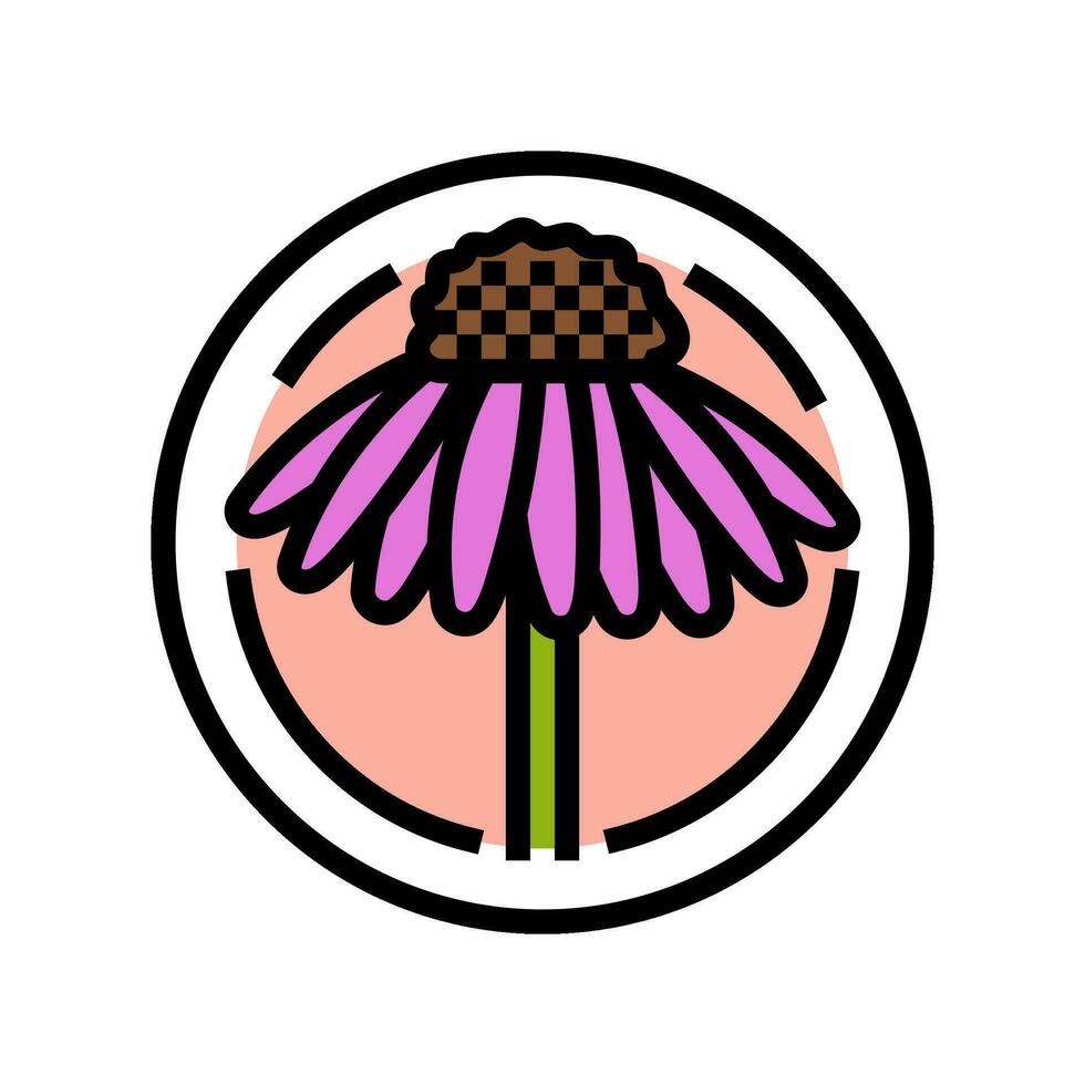 cono fiore cosmetico pianta colore icona vettore illustrazione