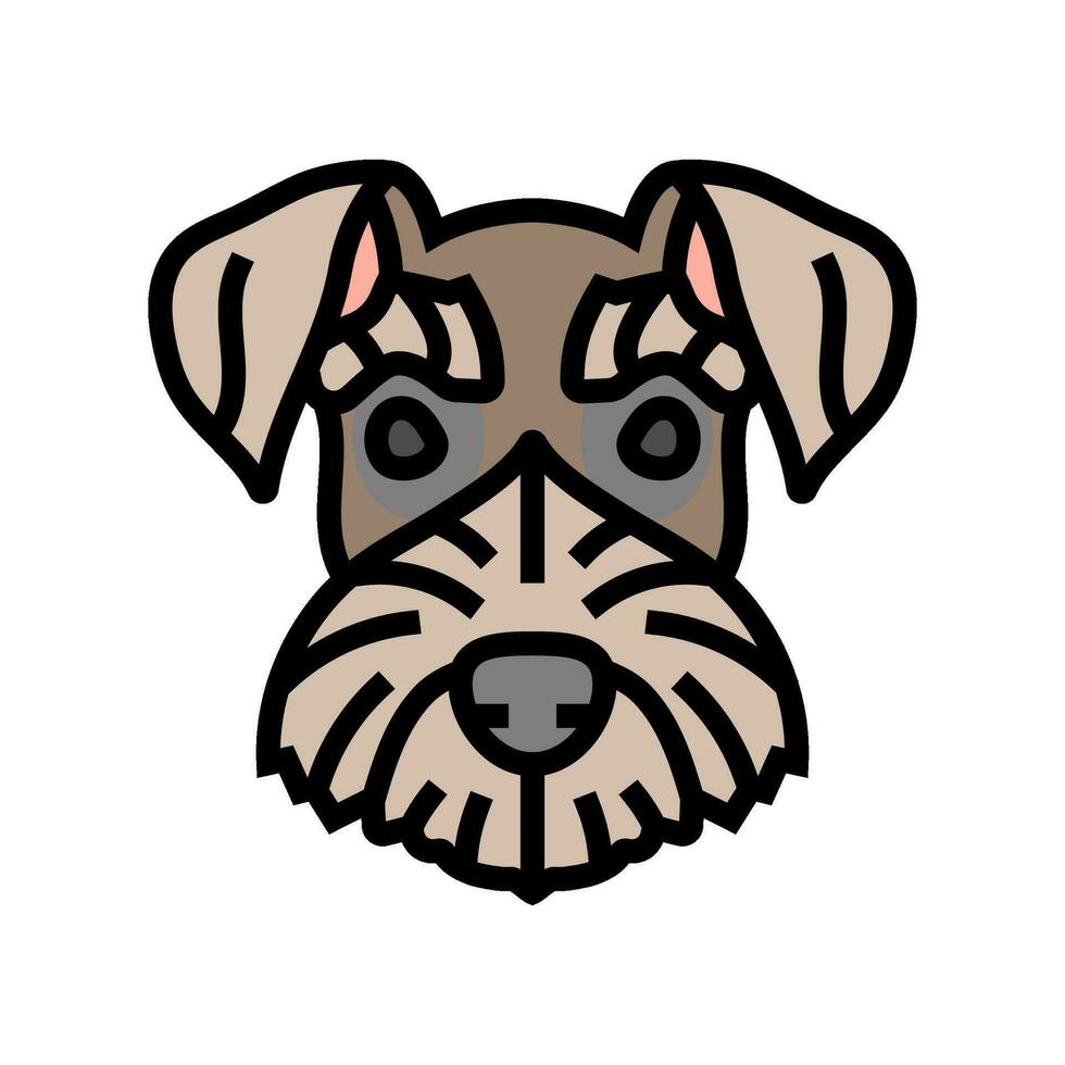 miniatura schnauzer cane cucciolo animale domestico colore icona vettore illustrazione