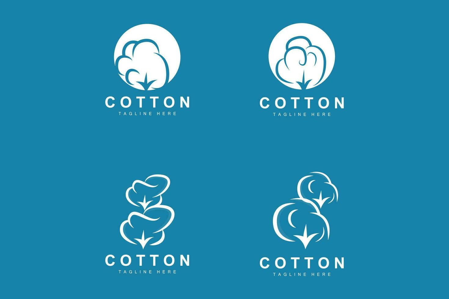 cotone logo, morbido cotone fiore design vettore naturale biologico impianti abbigliamento materiale e bellezza tessile