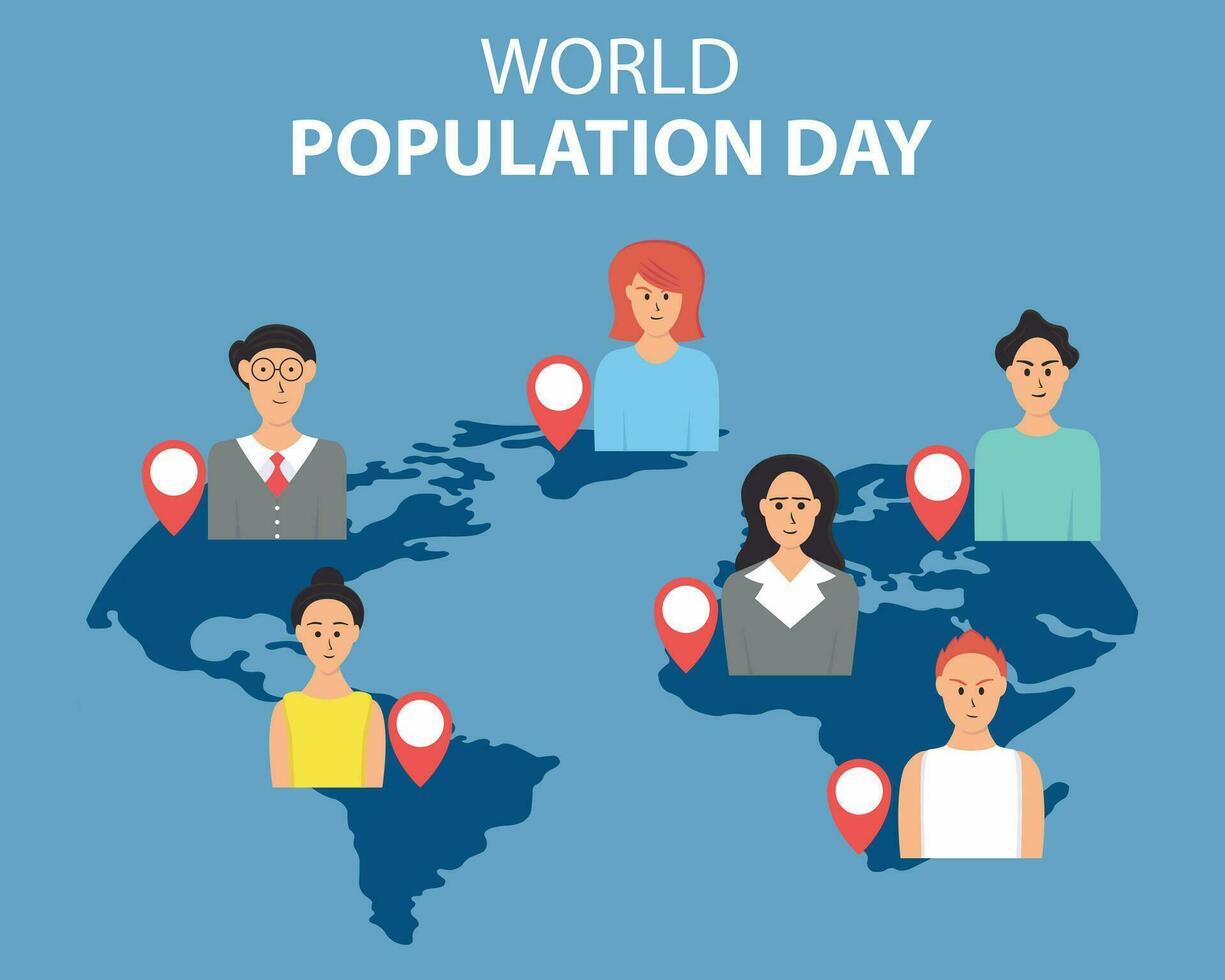 illustrazione vettore grafico di persone a partire dal tutti al di sopra di il mondo, Perfetto per internazionale giorno, mondo popolazione giorno, celebrare, saluto carta, eccetera.