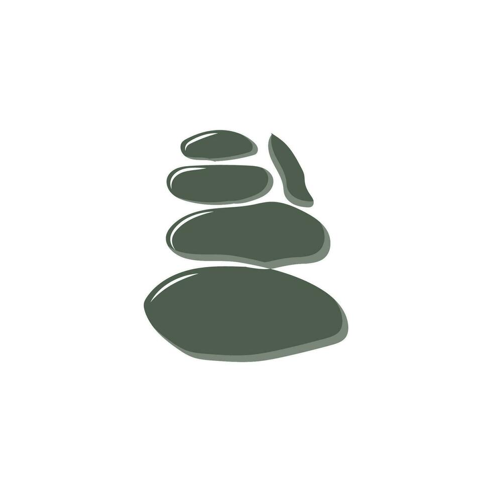 pietra logo, vettore zen meditazione pietra equilibrio la tranquillità, yoga minimalista semplice disegno, silhouette illustrazione
