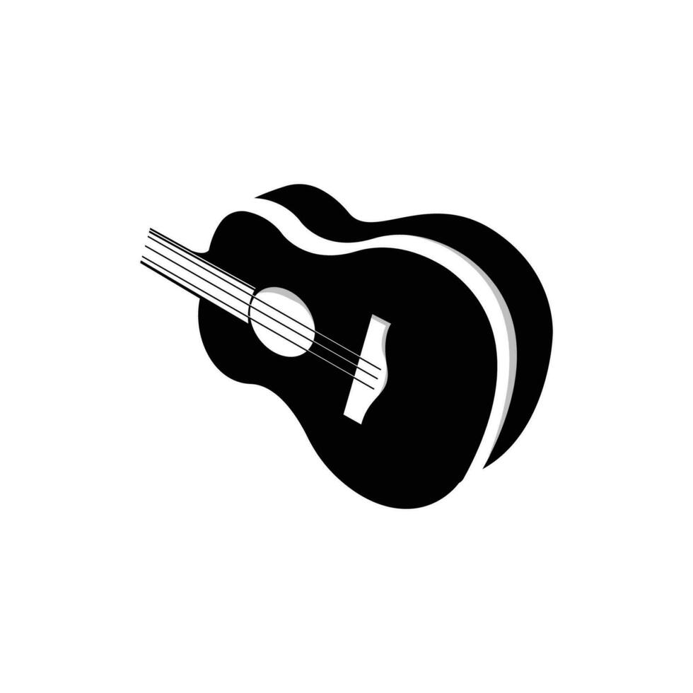 chitarra logo, ukulele musicale strumento vettore, semplice silhouette design vettore
