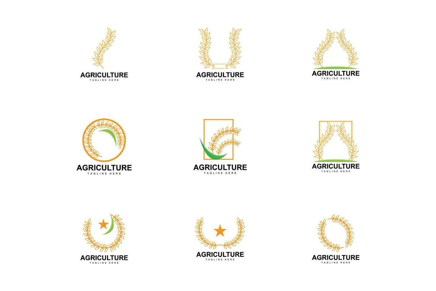 riso logo, azienda agricola Grano logo disegno, vettore Grano riso icona modello illustrazione