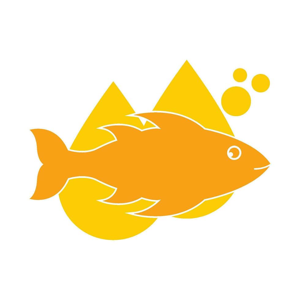 pesce olio icona logo, illustrazione design modello vettore. vettore