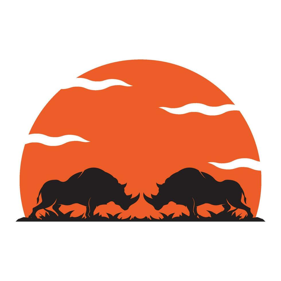 rinoceronte icona logo, illustrazione design modello. vettore