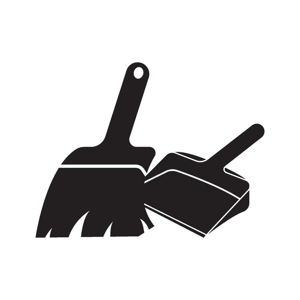 pulizia attrezzo scopa icona logo, vettore illustrazione modello design.