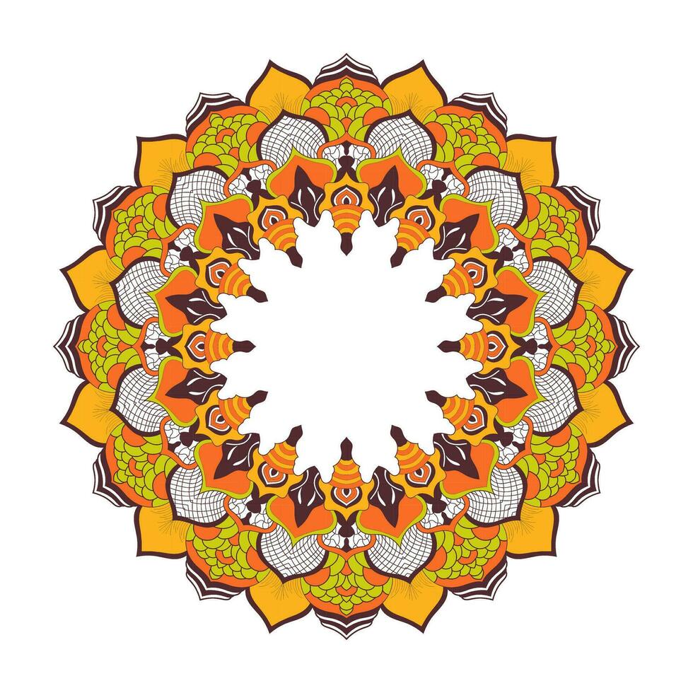 circolare modello nel il modulo di un' mandala. colorazione libro pagina. lusso disegnato a mano. alcanna ,nozze copertina libro design mandala. mehndi stile. vettore