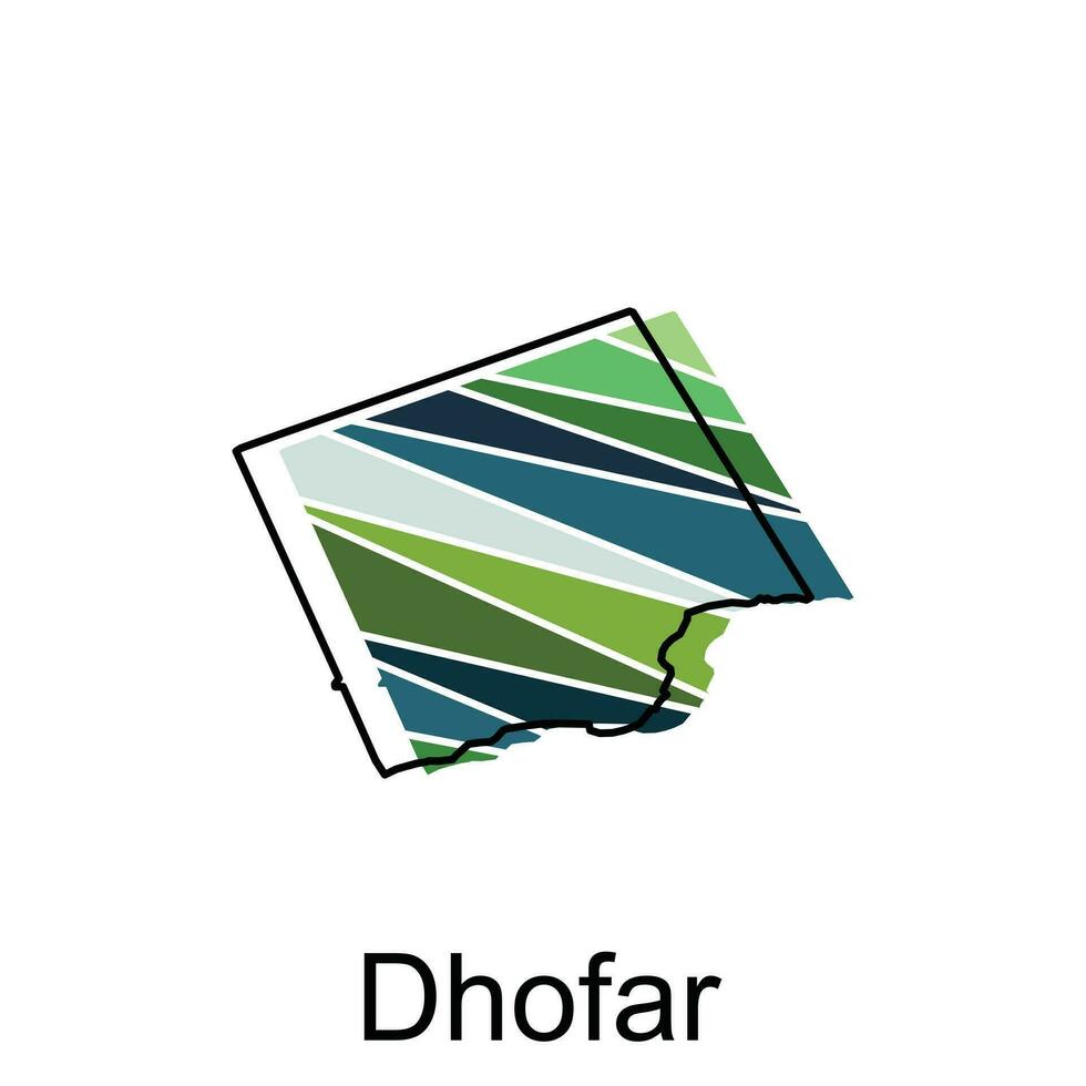 carta geografica di dhofar illustrazione design modello, Oman politico carta geografica con vicinato e capitale, nazionale frontiere vettore